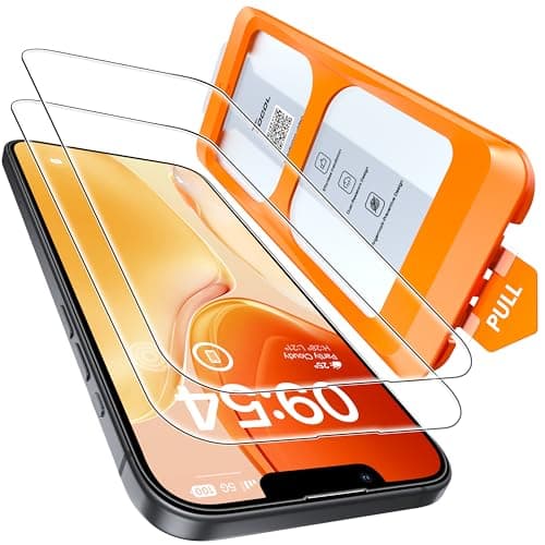 TOCOL Mica para iPhone 16e, Protector de Pantalla para iPhone 16e 6.1", Herramienta de Auto-Instalación Sin Polvo, Cristal Vidrio Templado, 9H Dureza, Amigable para Funda, 2 Unidades