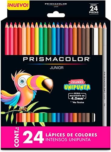 Prismacolor - Lápices de Colores Junior, Colores Surtidos, 24 Piezas, 4.0mm, No Tóxicos