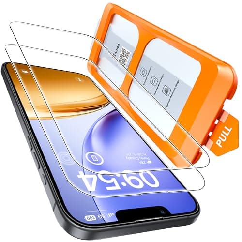 TOCOL Mica para iPhone 17e, Protector de Pantalla para iPhone 17 e 6.1", Herramienta de Auto-Instalación Sin Polvo, Cristal Vidrio Templado, 9H Dureza, Amigable para Funda, 2 Unidades